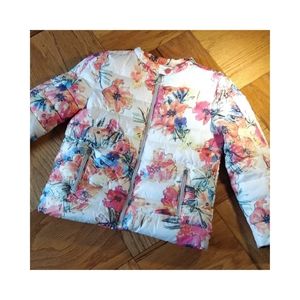 Zara floral print bomber jacket
